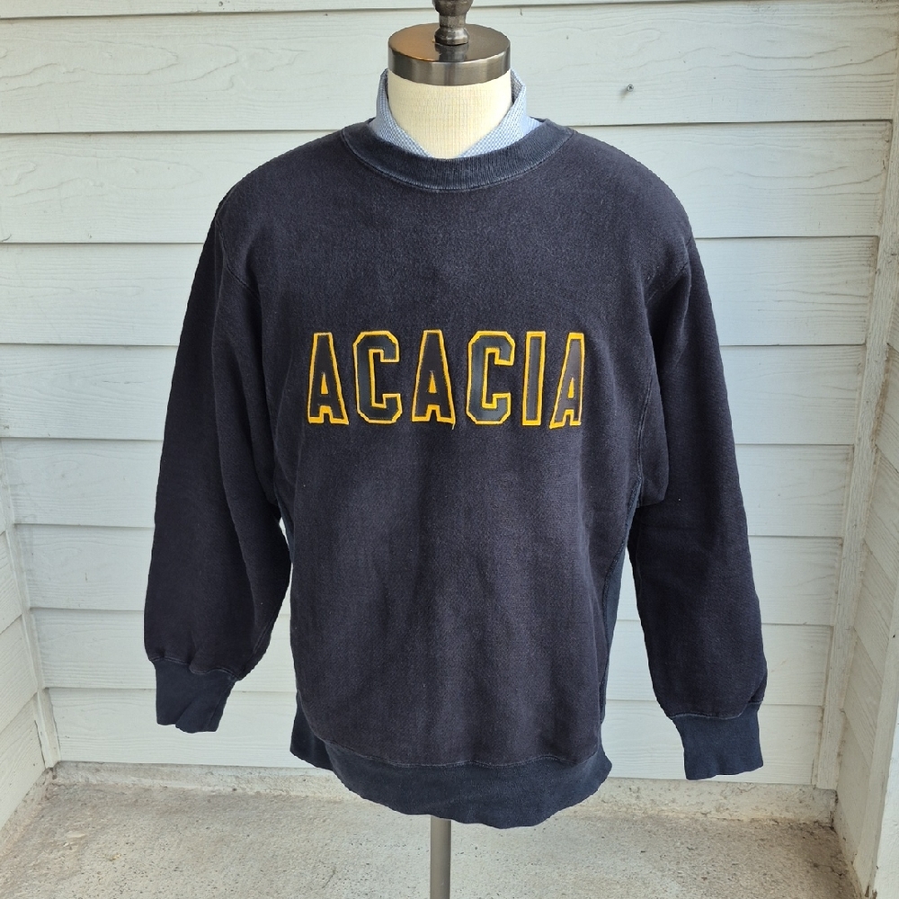 CAMBER Dark Grey Black ACACIA Cotton Blend USA‎ Mens XL Sweater Sweatshirt VTG